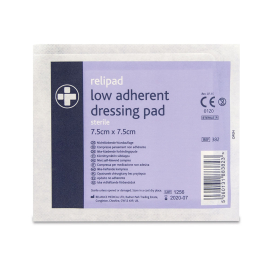382E Relipad Low-Adherent Dressing Pads 7.5cm x 7.5cm SINGLE