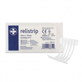 651E Relistrip Skin Closure Strips 5pk 3mm x 75mm SINGLE
