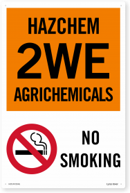 Hazchem 2WE Agrichemicals No Smoking