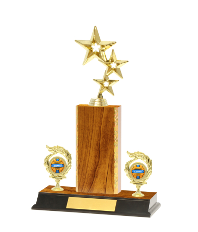  Gd Edged Trophy On P/Base <Br>18cm Plus Figurine