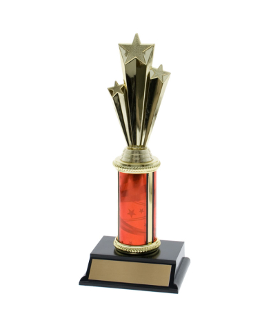  Tube Trophy on P/Base 13cm Plus Figurine