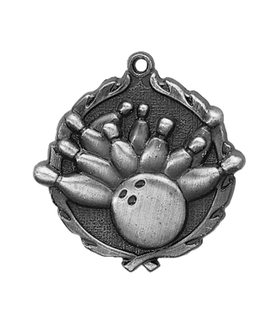  Ten Pin Bowling - Silver Medal 4.5cm Dia