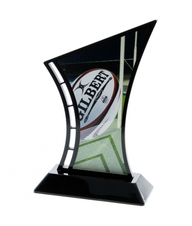  19.5cm Printed Rugby Acrylic Award