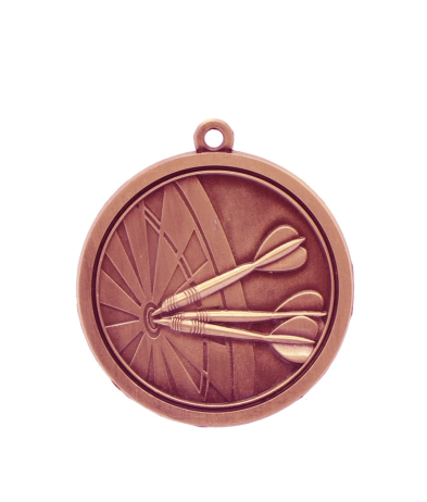  Darts - Bronze Relief <BR> Medal 4.5cm Dia