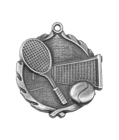 32010S Tennis - Silver Medal 4.5cm Dia