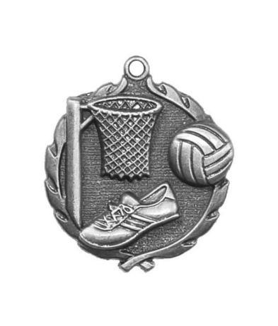 32023S Netball - Silver Medal 4.5cm Dia