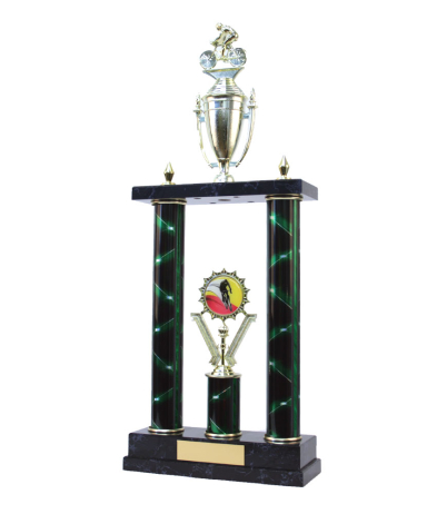  Two Poster Trophy <Br>38cm Plus Cup And Figurine