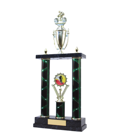  Two Poster Trophy <Br>35.5cm Plus Cup And Figurine