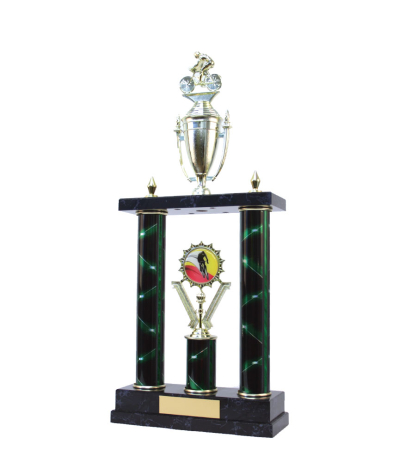  Two Poster Trophy <Br>33cm Plus Cup And Figurine