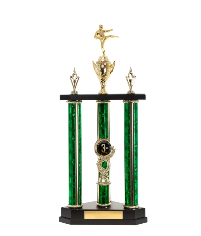  Three Poster Trophy <Br>43cm Plus Cup And Figurine