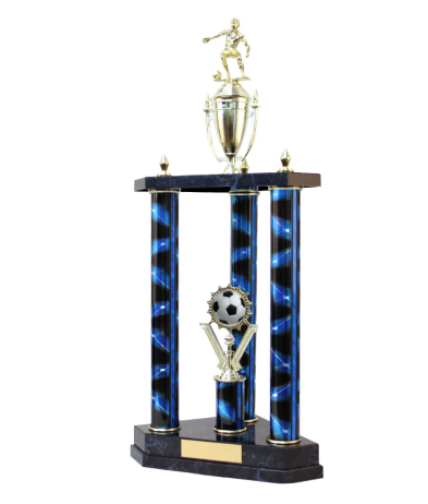  Three Poster Trophy <Br>43cm Plus Cup And Figurine