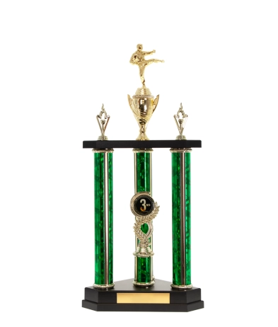  Three Poster Trophy <Br>40.5cm Plus Cup And Figurine