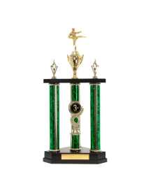  Three Poster Trophy <Br>38cm Plus Cup And Figurine