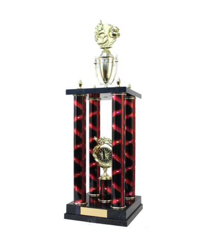  Four Poster Trophy <Br>42cm Plus Cup And Figurine