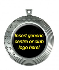 43873S 2" Stars & Stripe Hdr Silver Medal 7.5cm Dia