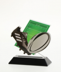 6902RUGB 13.5cm Printed Rugby Acrylic Award