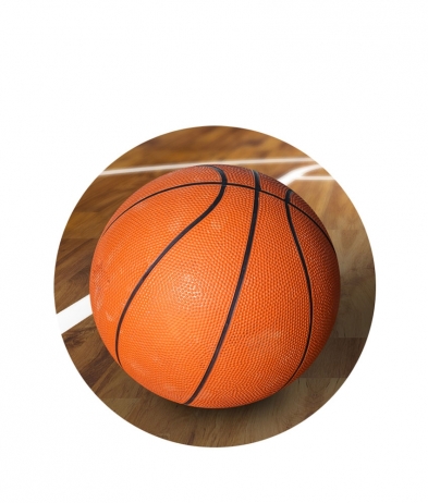 BASK207 Basketball & Court - Dome 50mm