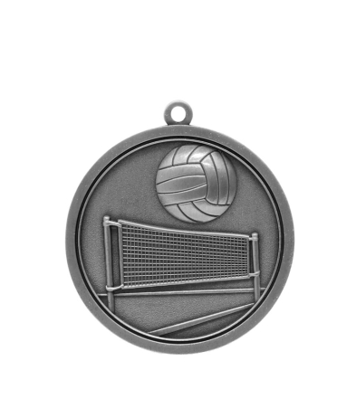 M013S Volleyball - Silver Relief <Br>Medal 4.5cm Dia