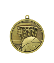 M014G Basketball - Gold Relief <Br>Medal 4.5cm Dia