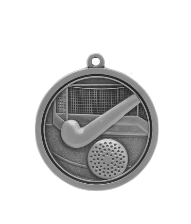 M016S Hockey - Silver Relief <Br>Medal 4.5cm Dia