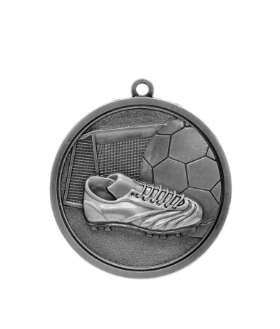 M017S Soccer - Silver Relief <Br>Medal 4.5cm Dia