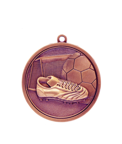 M017Z Soccer - Bronze Relief <Br>Medal 4.5cm Dia