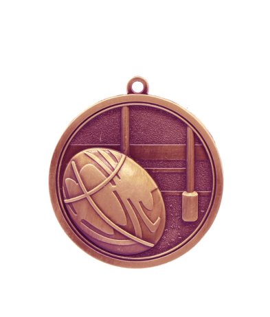 M019Z Rugby - Bronze Relief <Br>Medal 4.5cm Dia