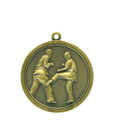 M020G Karate - Gold Relief <Br>Medal 4.5cm Dia