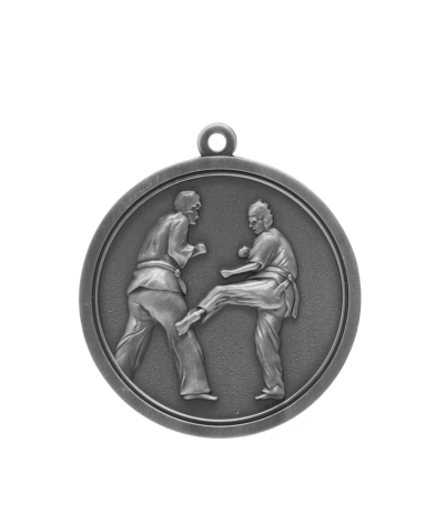 M020S Karate - Silver Relief <Br>Medal 4.5cm Dia