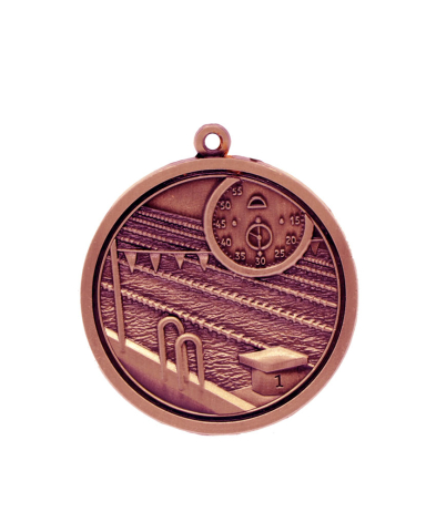 M022Z Swimming - Bronze Relief <Br>Medal 4.5cm Dia