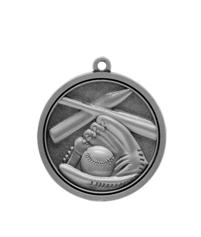M023S Softball - Silver Relief <Br>Medal 4.5cm Dia