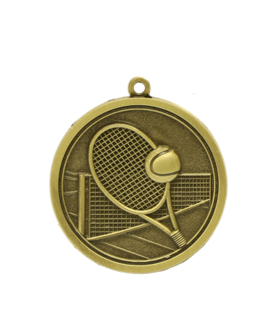 M024G Tennis - Gold Relief <Br>Medal 4.5cm Dia