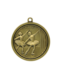 M028G Ballet - Gold Relief <Br>Medal 4.5cm Dia