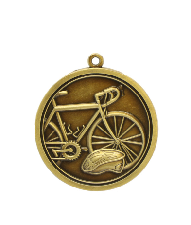 M030G Cycling - Gold Relief <Br>Medal 4.5cm Dia