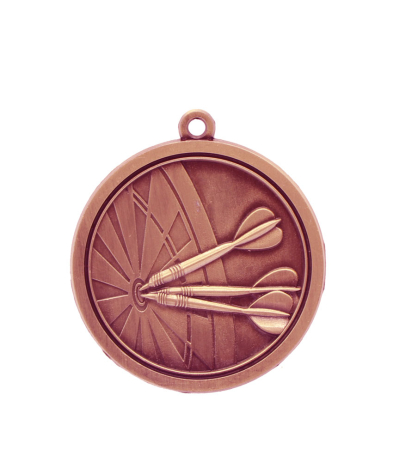M031Z Darts - Bronze Relief <Br>Medal 4.5cm Dia