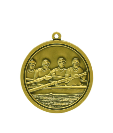 M034G Rowing - Gold Relief <Br>Medal 4.5cm Dia