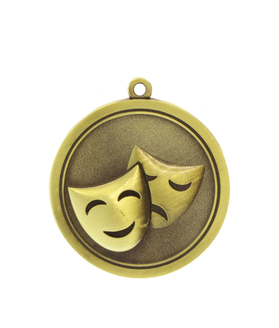 M038G Drama - Gold Relief <Br>Medal 4.5cm Dia