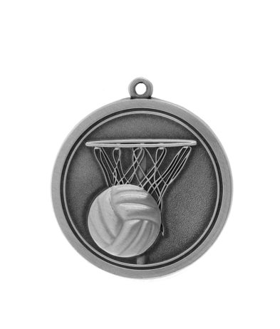 M039S Netball - Silver Relief <Br>Medal 4.5cm Dia