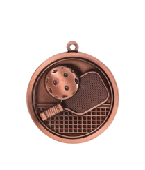 M040Z Pickle Ball - Bronze Relief <Br>Medal 4.5cm Dia