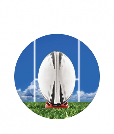 RUGB10 Rubgy Ball And Posts - Dome 25mm