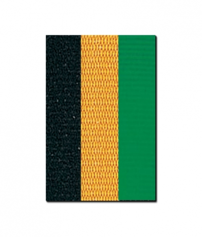 V122BGG V Neck Black/Gold/Green Ribbon