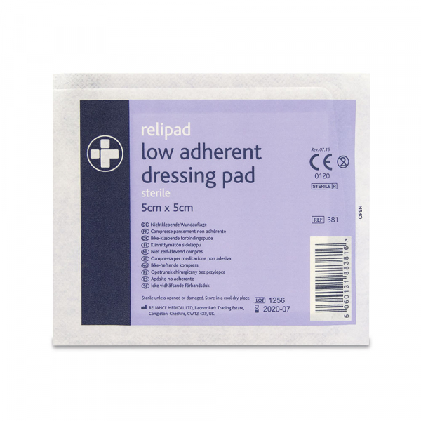 382E Relipad Low-Adherent Dressing Pads 7.5cm x 7.5cm Single