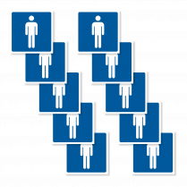  Male Toilet Sticker 10-Pack