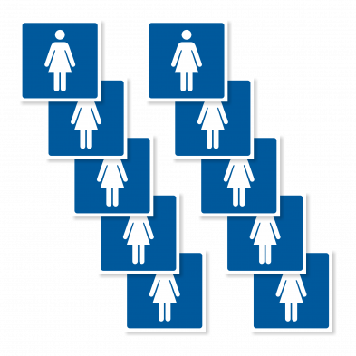  Female Toilet Sticker 10-Pack