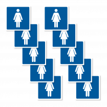  Female Toilet Sticker 10-Pack