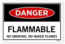 Flammable sign