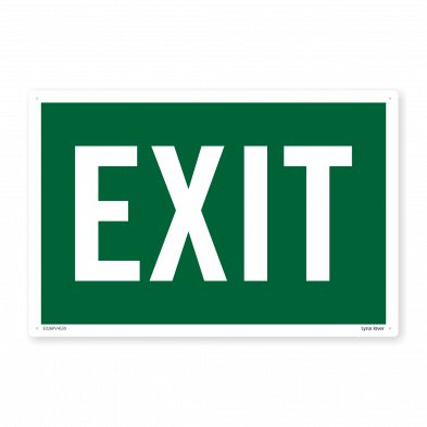  EXIT w Green Background