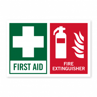  Fire Extinguisher & First Aid Sticker