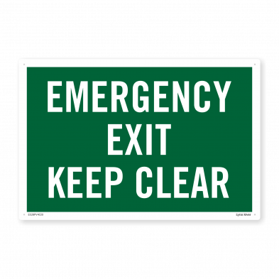  Emergency Exit Keep Clear PVC