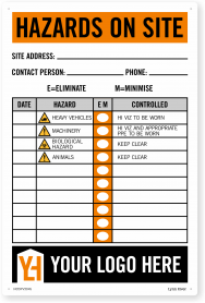  Hazard Board  Prepopulated/Branded